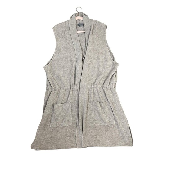 Barefoot Dreams CozyChic Ultra Lite Sleeveless Shawl Vest 3X Stone Tie Waist - Picture 1 of 13